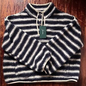 Striped Navy and White Women's Jacket